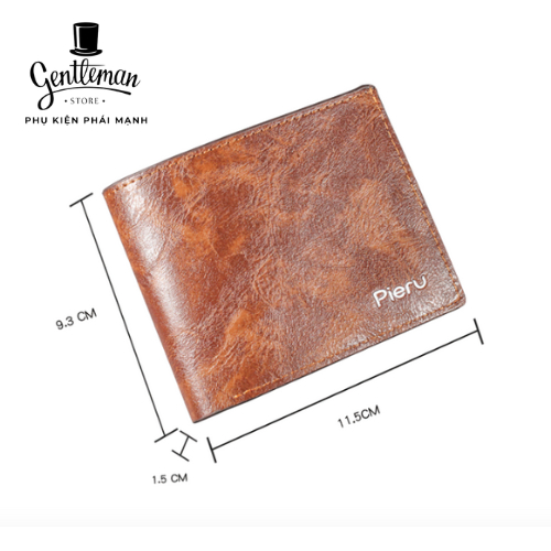 Ví Da Mini Nam Kiểu Dáng Thời Trang Nhiều Ngăn Chất Liệu PU Leather