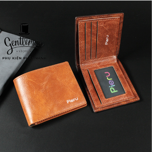 Ví Da Mini Nam Kiểu Dáng Thời Trang Nhiều Ngăn Chất Liệu PU Leather