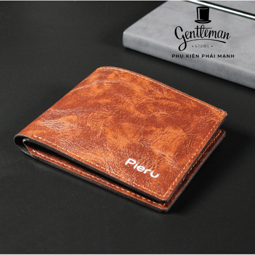 Ví Da Mini Nam Kiểu Dáng Thời Trang Nhiều Ngăn Chất Liệu PU Leather