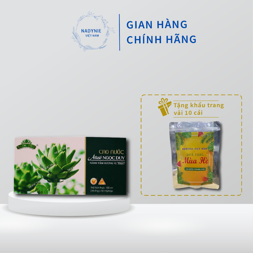 Cao Nước Atiso CÓ ĐƯỜNG Ngọc Duy (10 ống) Giúp Mát Gan, Lợi Tiểu, Ngủ Ngon, Giảm Mụn - Dòng Trà Thượng Hạng Đà Lạt