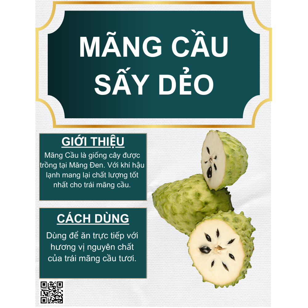 Mãng Cầu Sấy Dẻo Không Đường 250g Đặc Sản Măng Đen Kon Tum