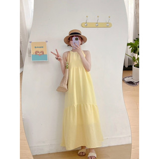 DN082- Đầm yếm maxi 3 màu