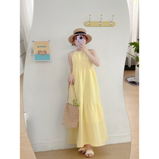 DN082- Đầm yếm maxi 3 màu