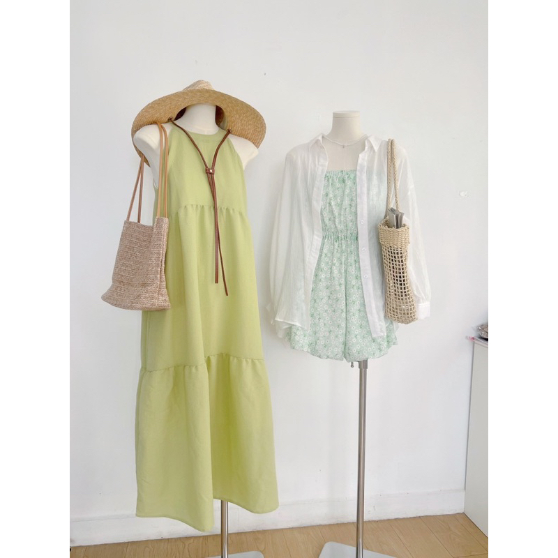 DN082- Đầm yếm maxi 3 màu