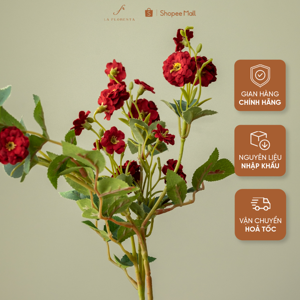 Cành Hoa Nhài Nhí 6 Nhánh Nhiều Màu Lụa Cao Cấp La Floresta - Hoa Decor Trang Trí