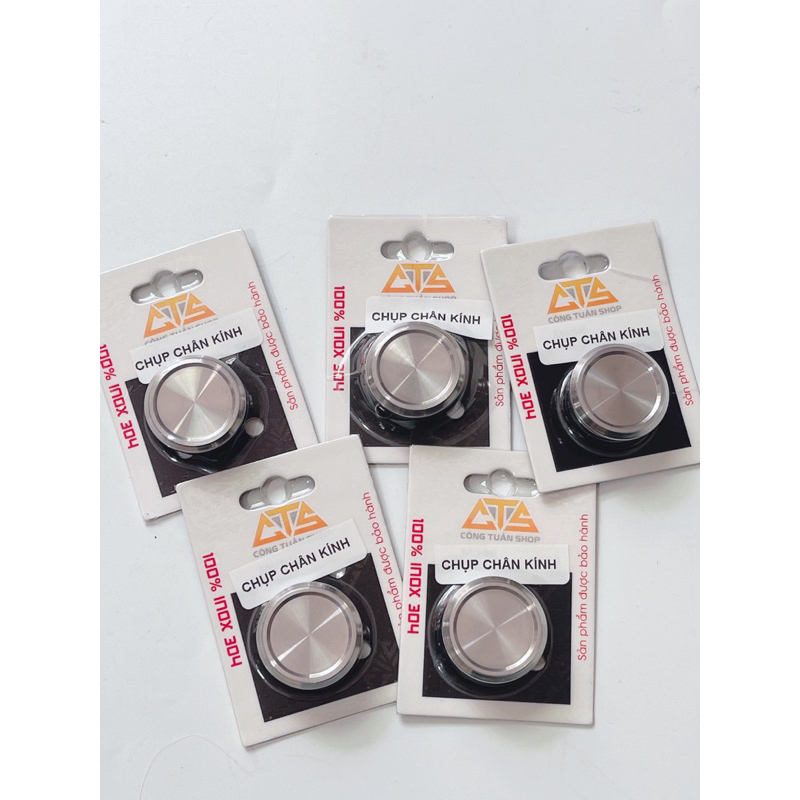 Nút chụp lỗ kiếng xe Ex10, Lead 125, Su Xipo.. hiệu CTS inox 304 ko gỉ đường kính 2.3cm -2.4cm, nút che chân gương