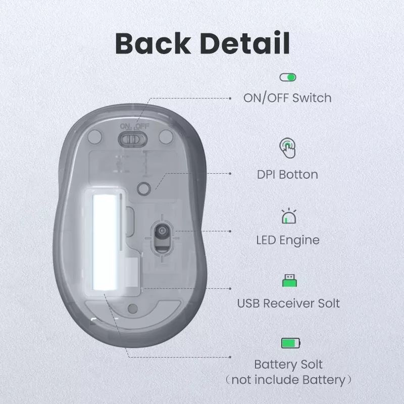 Chuột không dây 2.4G SILENT 2400DPI Ugreen 90371 cao cấp