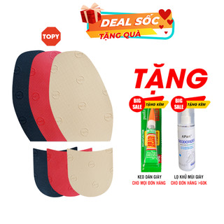 TOPY - Combo bộ dán đế giày/dép Nữ cao su chống ồn, trơn trượt -Tặng kèm keo dán chuyên dụng (FREE SHIP)