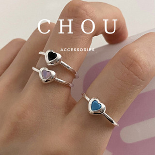 Nhẫn mặt trái tim nhiều màu | chou accessories |