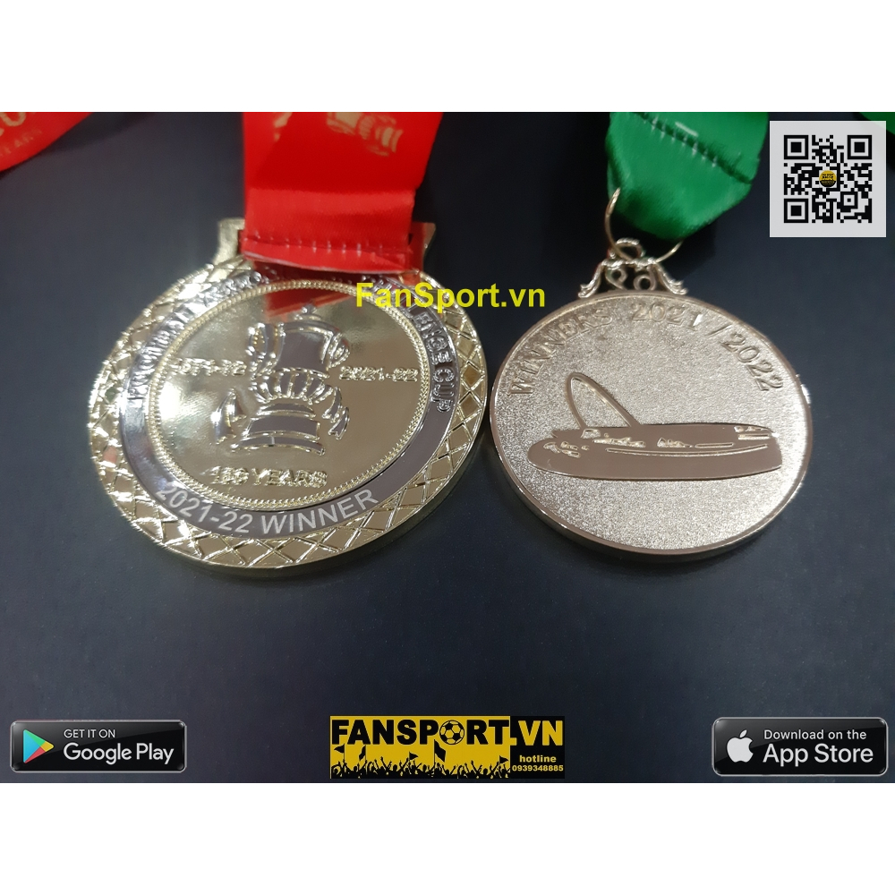 Huy chương vô địch vàng League Cup FA Cup 2021-2022 Liverpool champion winner medal gold