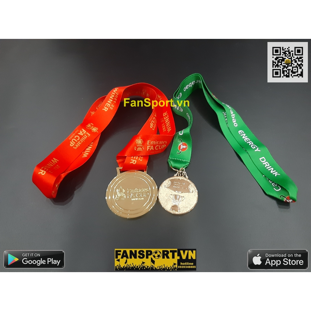 Huy chương vô địch vàng League Cup FA Cup 2021-2022 Liverpool champion winner medal gold