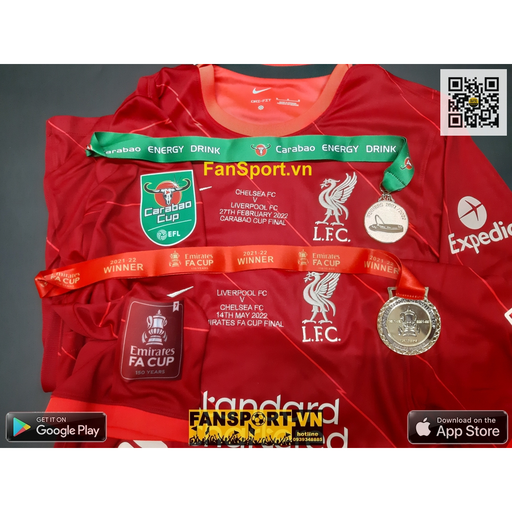 Huy chương vô địch vàng League Cup FA Cup 2021-2022 Liverpool champion winner medal gold