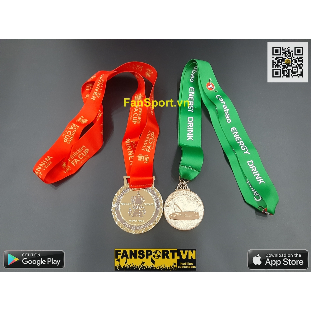 Huy chương vô địch vàng League Cup FA Cup 2021-2022 Liverpool champion winner medal gold