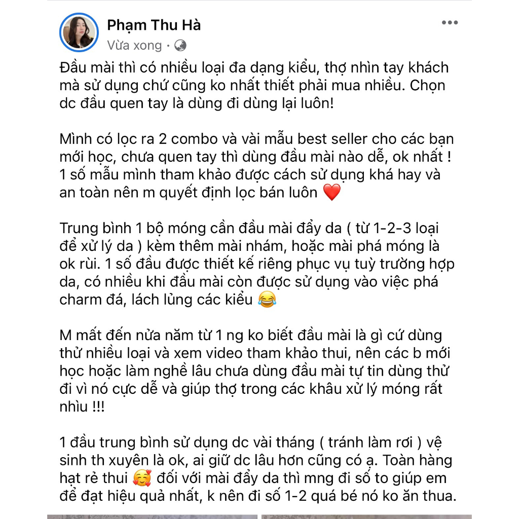 Đầu mài da xử lý móng