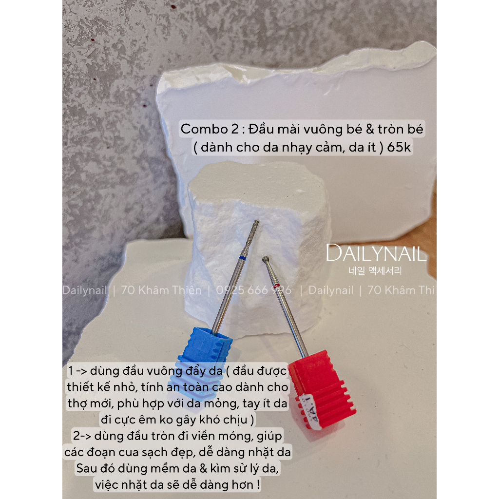 Đầu mài da xử lý móng