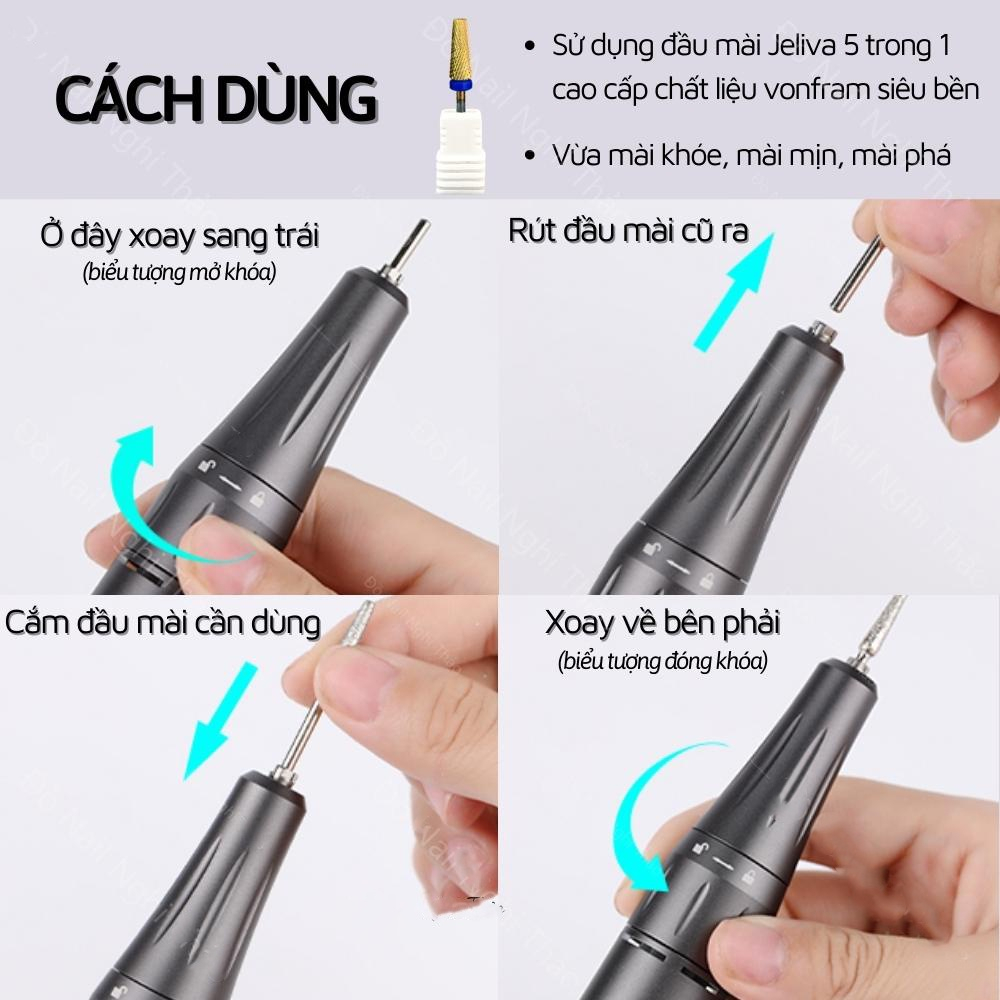 Máy Mài Móng MANICURE UV-201, Máy Mài Nail Mài Gel Tích Điện Cầm Tay Mini Cao Cấp-Tặng Kèm Bồ Đầu Mài, Bảo Hành 12 Tháng