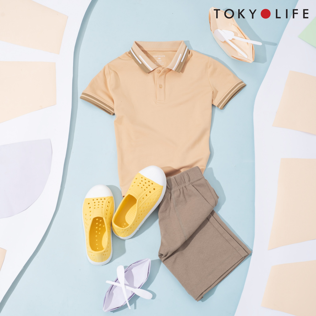 Áo Polo TRẺ EM cổ dệt phối màu TOKYOLIFE C3POL001M