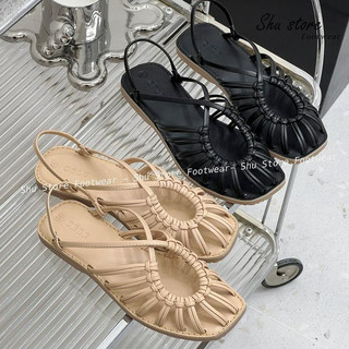 Shu Store | Giày sandal nữ thời trang dây rọ mũi tròn đế bệt