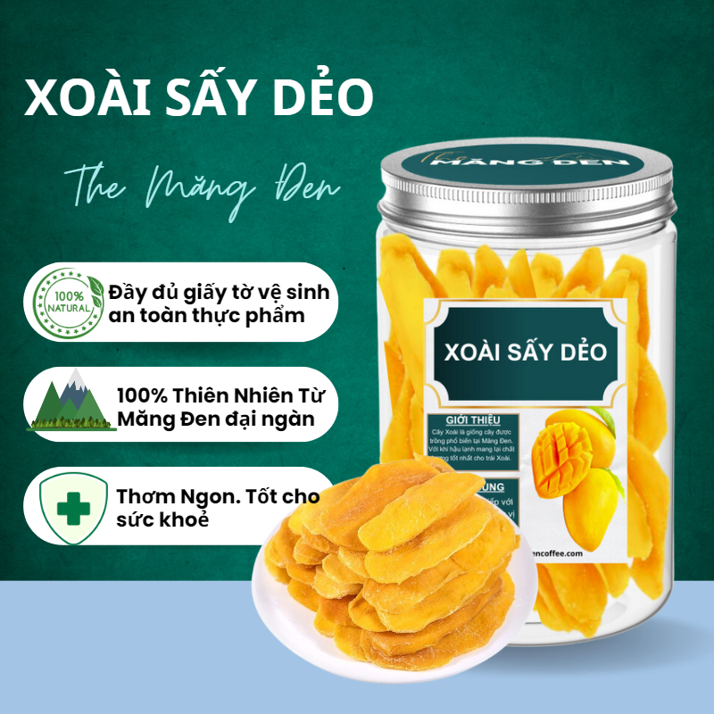 Xoài Sấy Dẻo Không Đường The Măng Đen 250g Đặc Sản Măng Đen Kon Tum