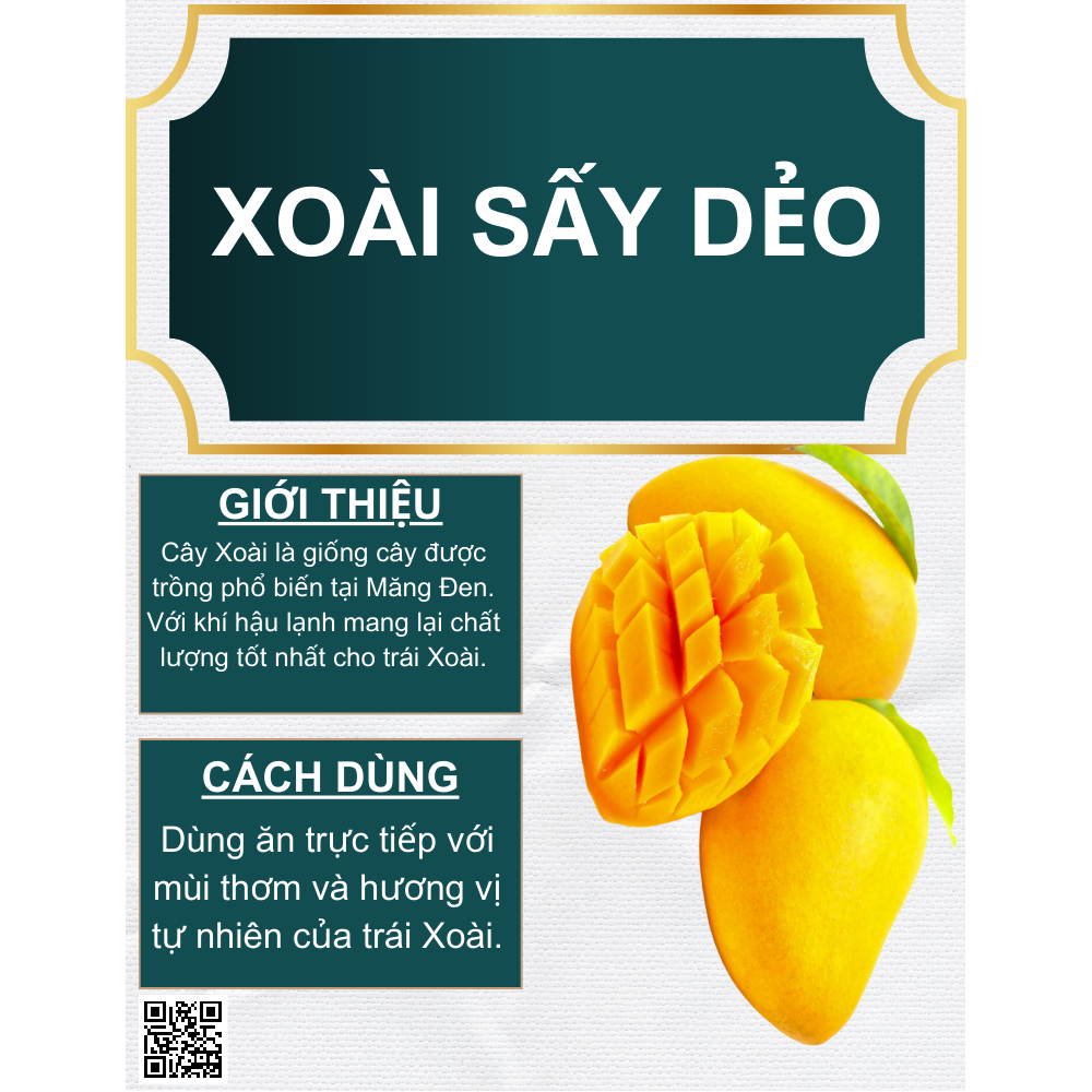 Xoài Sấy Dẻo Không Đường The Măng Đen 250g Đặc Sản Măng Đen Kon Tum
