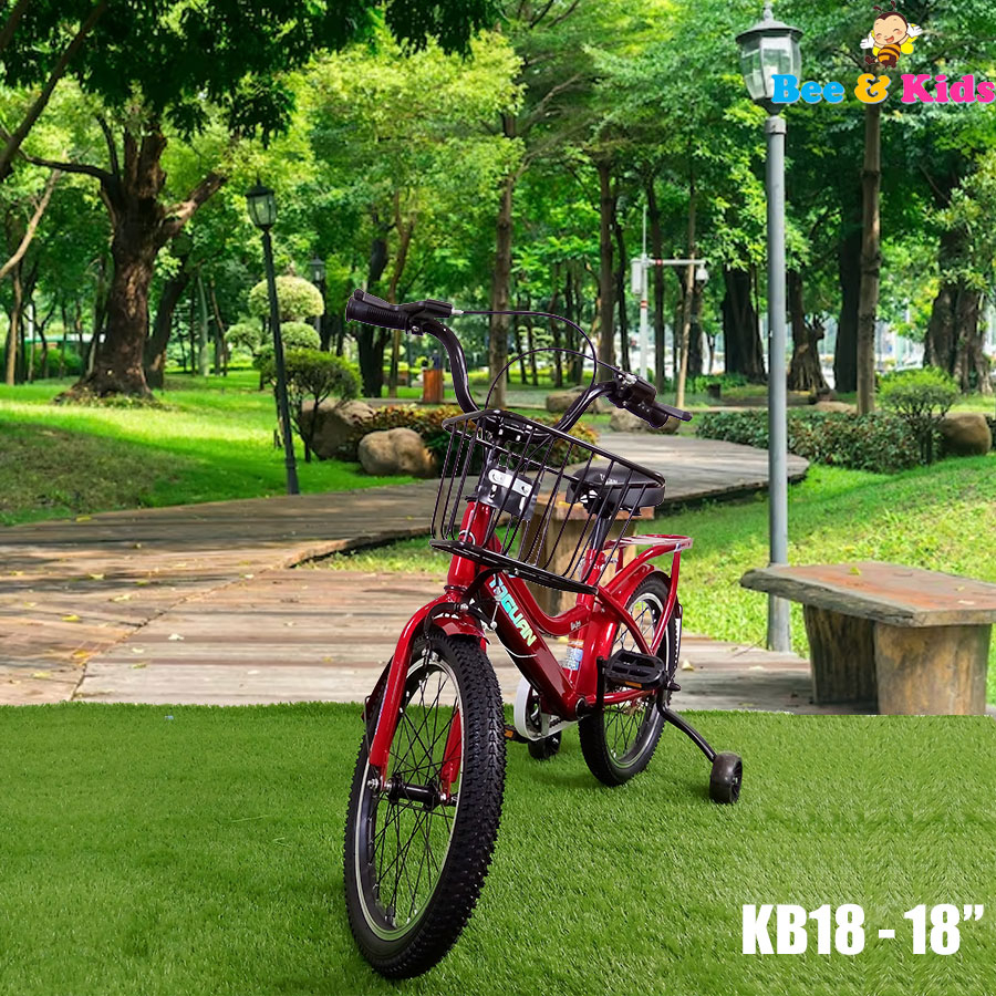 Xe Đạp Trẻ Em Bánh Xe Phụ Có Đèn KB18 Mẫu Mới Đủ Size 14-18 inch Chất Lượng Đài Loan Giá Rẻ