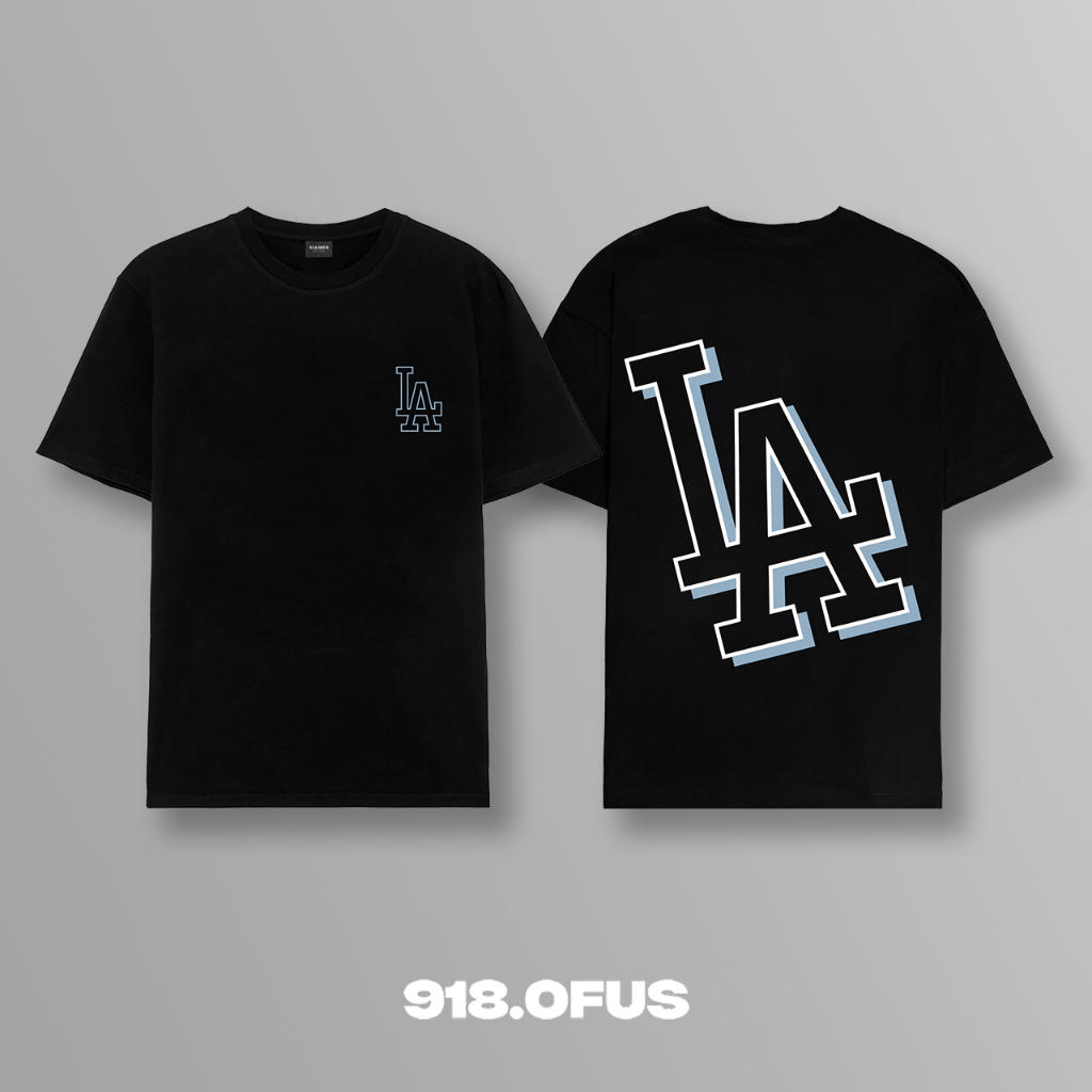 Áo phông MLB LA unisex rộng chất áo thun cotton nam nữ 918 Ofus