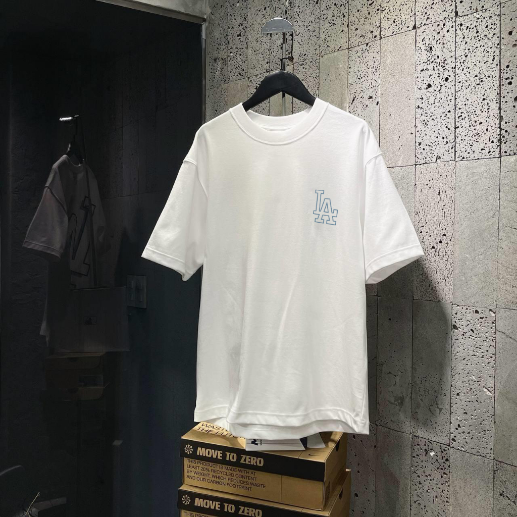 Áo phông MLB LA unisex rộng chất áo thun cotton nam nữ 918 Ofus