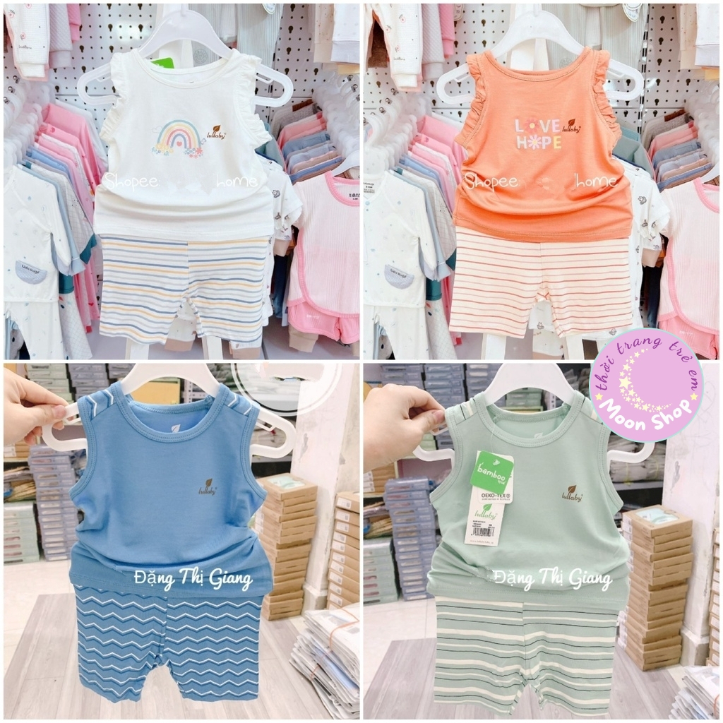 Bộ ba lỗ bé trai bộ sát nách cho bé gái chất petit hoạ tiết Lullaby NH150V-NH151V