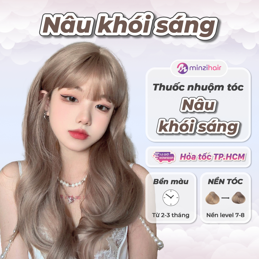 Thuốc nhuộm tóc Nâu Khói Sáng - Lên Từ Nền Tóc Nâu Không Tẩy - Minzihair, Minzihair HCM