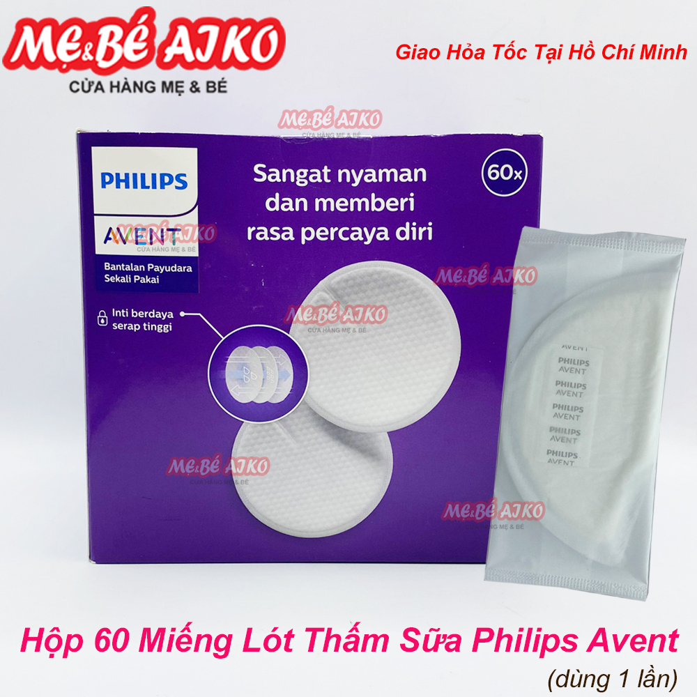 Miếng lót thấm sữa Philips Avent dùng một  lần (60 cái/hộp)