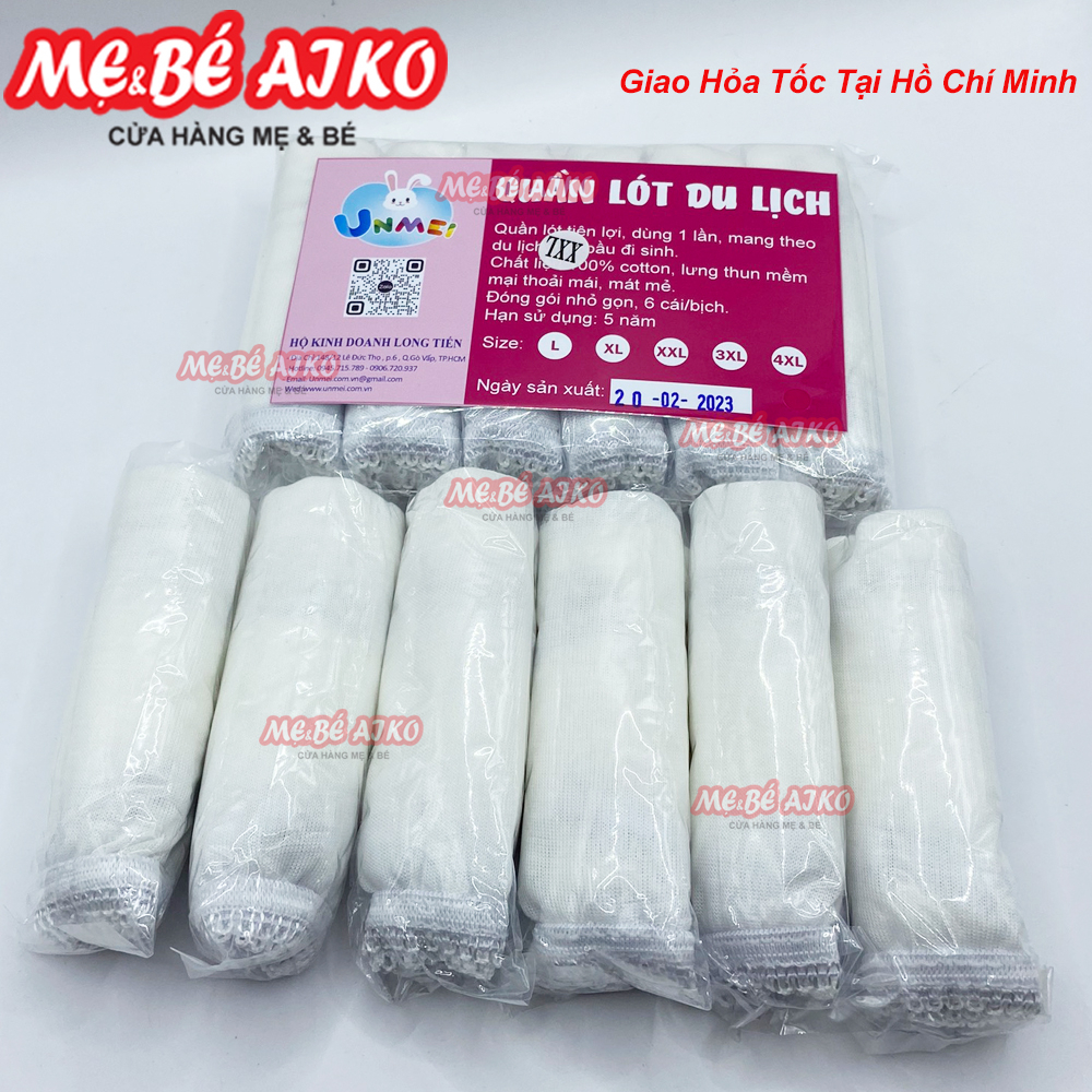 SET 6 QUẦN LÓT GIẤY COTTON UNMEI DÙNG 1 LẦN CHO MẸ BẦU MẸ SAU SINH/SINH VIÊN HỌC QUÂN SỰ/ DU LỊCH ( HÀNG LOẠI 1)