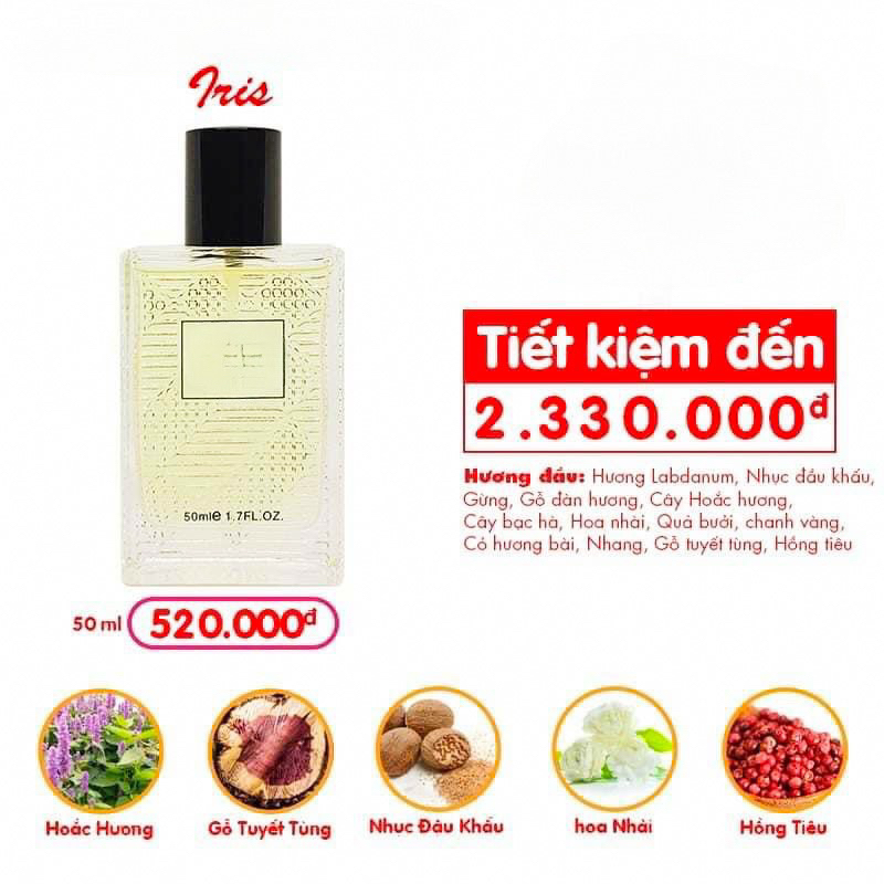 ❤️FREESHIP❤️nước hoa nam iris 50ml giá sỉ