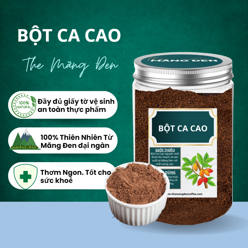 Bột Ca Cao Nguyên chất Măng Đen 250gr Đặc Sản The Măng Đen Kon Tum