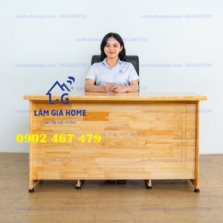 Bàn làm việc giám đốc gỗ tự nhiên HCM 5 hộc kéo 1 hộc tủ (video sp)