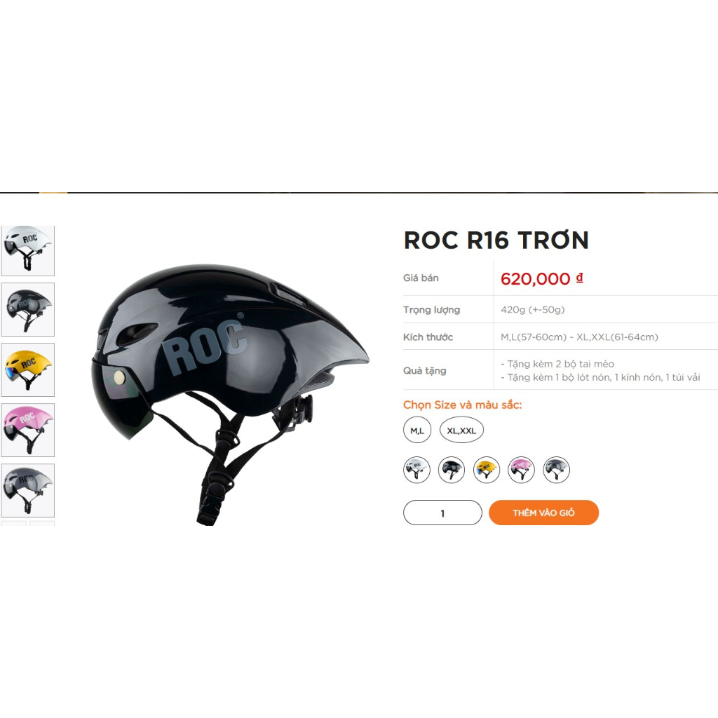 Mũ bảo hiểm xe đạp thể thao ROYAL MD16 - ROC R16 - ROC R18 - Kính hít - Đuôi nhọn - Siêu nhẹ - Bảo hành 12 tháng.