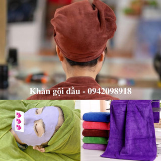 Khăn gội đầu, khăn gội đầu spa quấn đầu loại dày, siêu thầm nước, khăn nail đủ màu sắc, kích thước 35x75cm