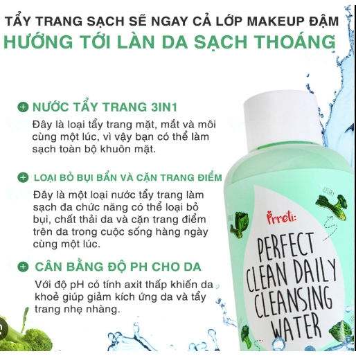 Nước Tẩy Trang PRRETI PERFECT CLEAN DAILY CLEANSING WATER 250ML