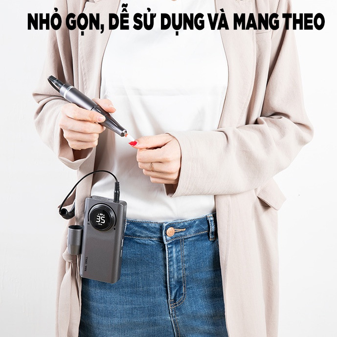 Máy Mài Móng MANICURE UV-201, Máy Mài Nail Mài Gel Tích Điện Cầm Tay Mini Cao Cấp-Tặng Kèm Bồ Đầu Mài, Bảo Hành 12 Tháng