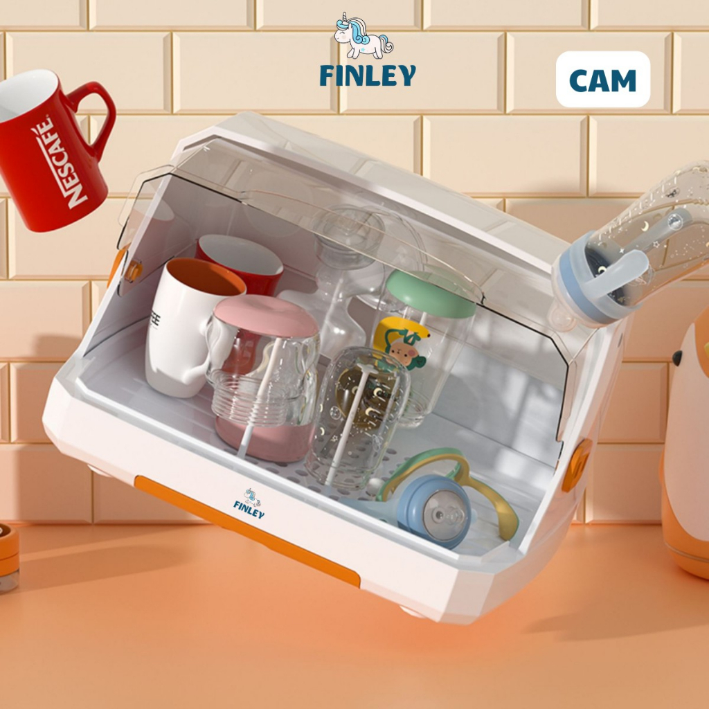 Khay đựng bình sữa Finley có nắp đậy FL-0030 / UV FL-0076 / Jupin / Vuông / Gấu giá kệ úp bình sữa