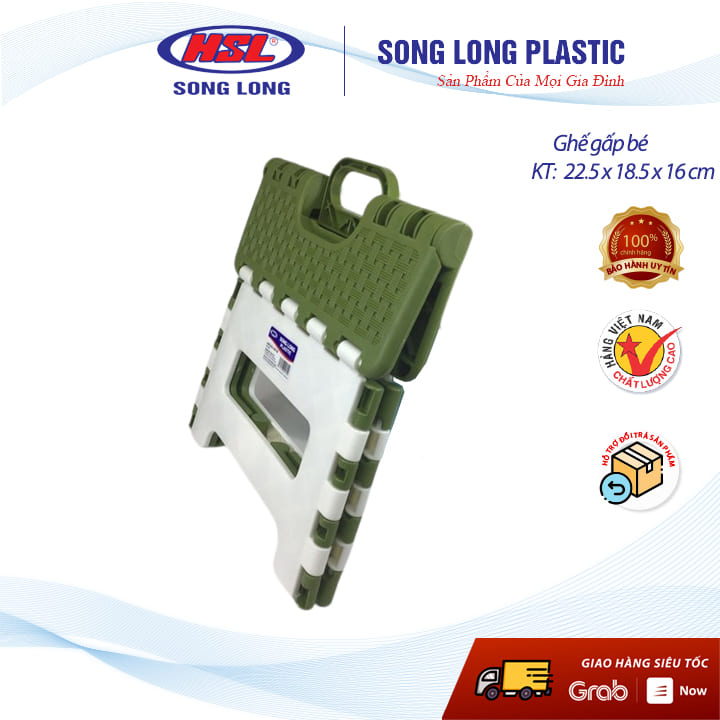 Ghế nhựa xếp gọn Song Long Plastic đẩu bé - 2577- màu ngẫu nhiên