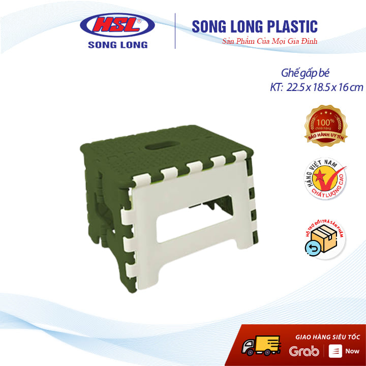 Ghế nhựa xếp gọn Song Long Plastic đẩu bé - 2577- màu ngẫu nhiên