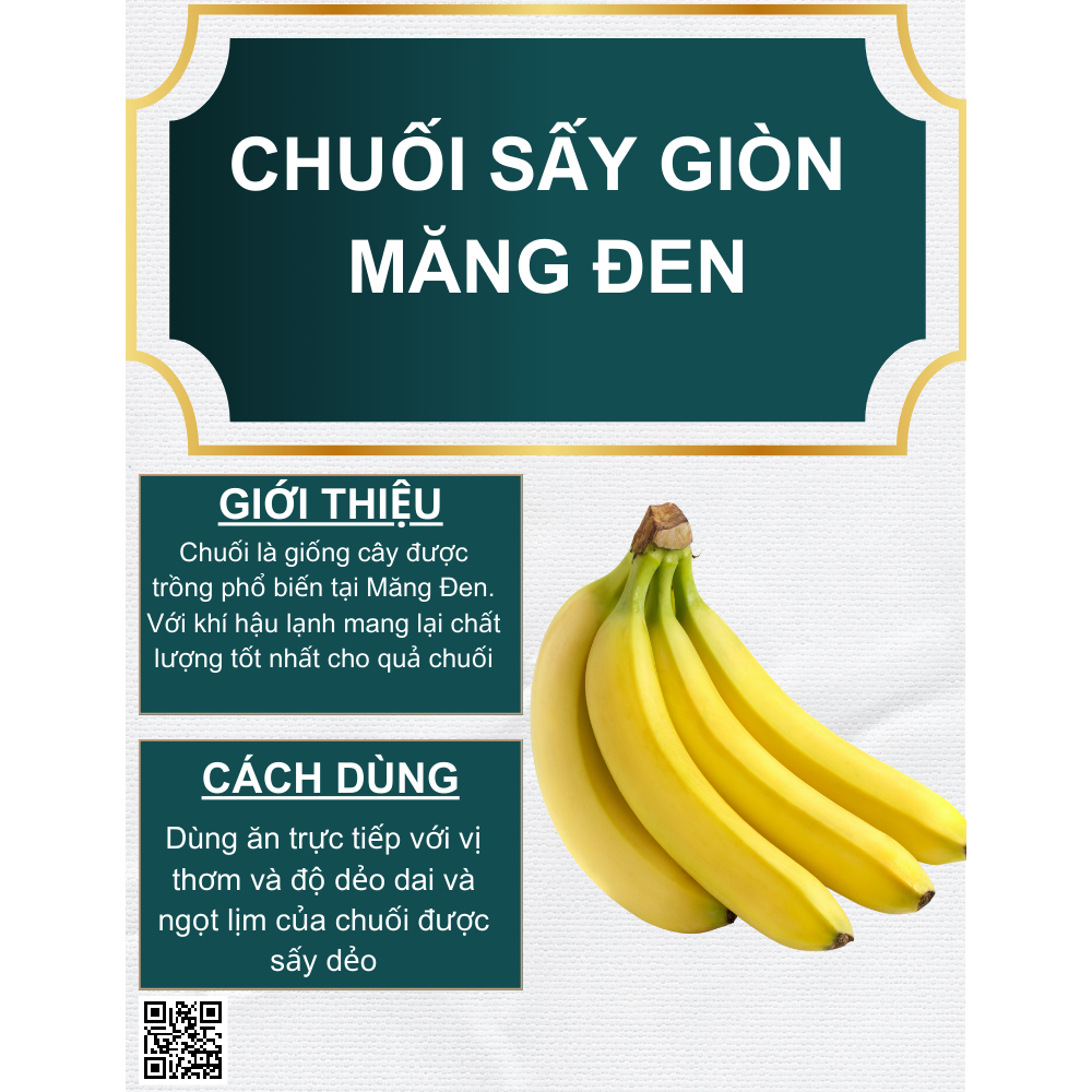 Chuối Sấy Giòn Không Đường The Măng Đen 250g Đặc Sản Măng Đen Kon Tum