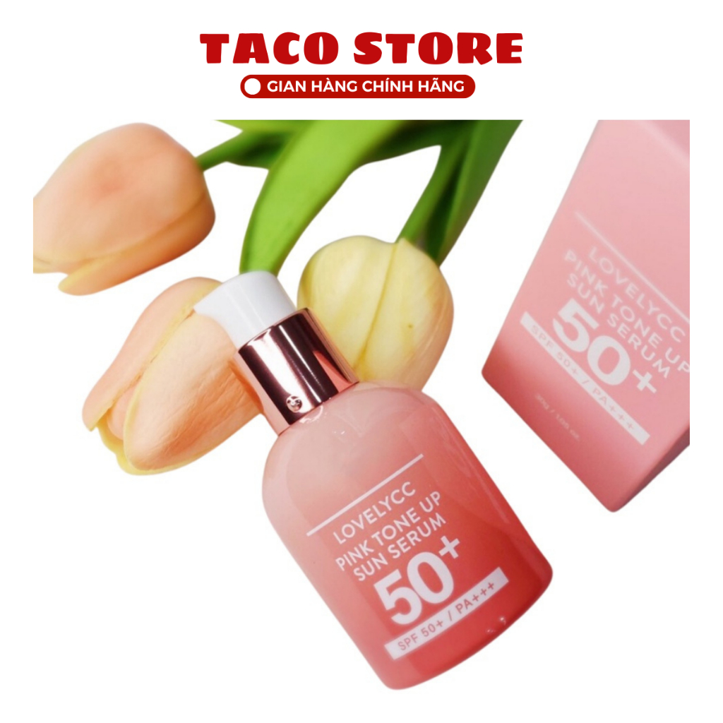 Serum Dưỡng Trắng LovelyCC Pink Tone Up Sun Serum SPF 50+ 30g Nâng Tone Da
