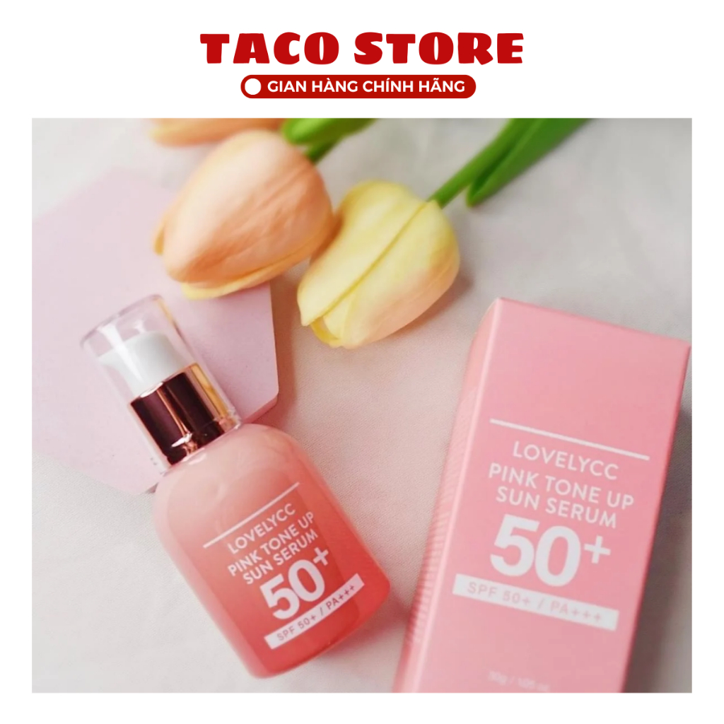 Serum Dưỡng Trắng LovelyCC Pink Tone Up Sun Serum SPF 50+ 30g Nâng Tone Da