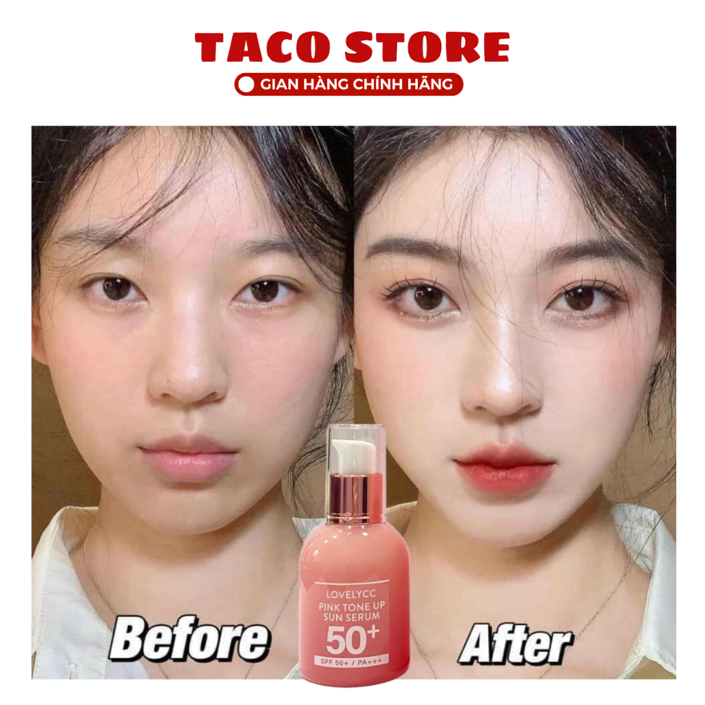 Serum Dưỡng Trắng LovelyCC Pink Tone Up Sun Serum SPF 50+ 30g Nâng Tone Da