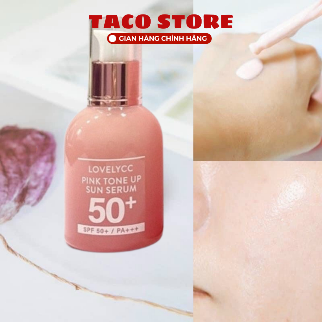 Serum Dưỡng Trắng LovelyCC Pink Tone Up Sun Serum SPF 50+ 30g Nâng Tone Da
