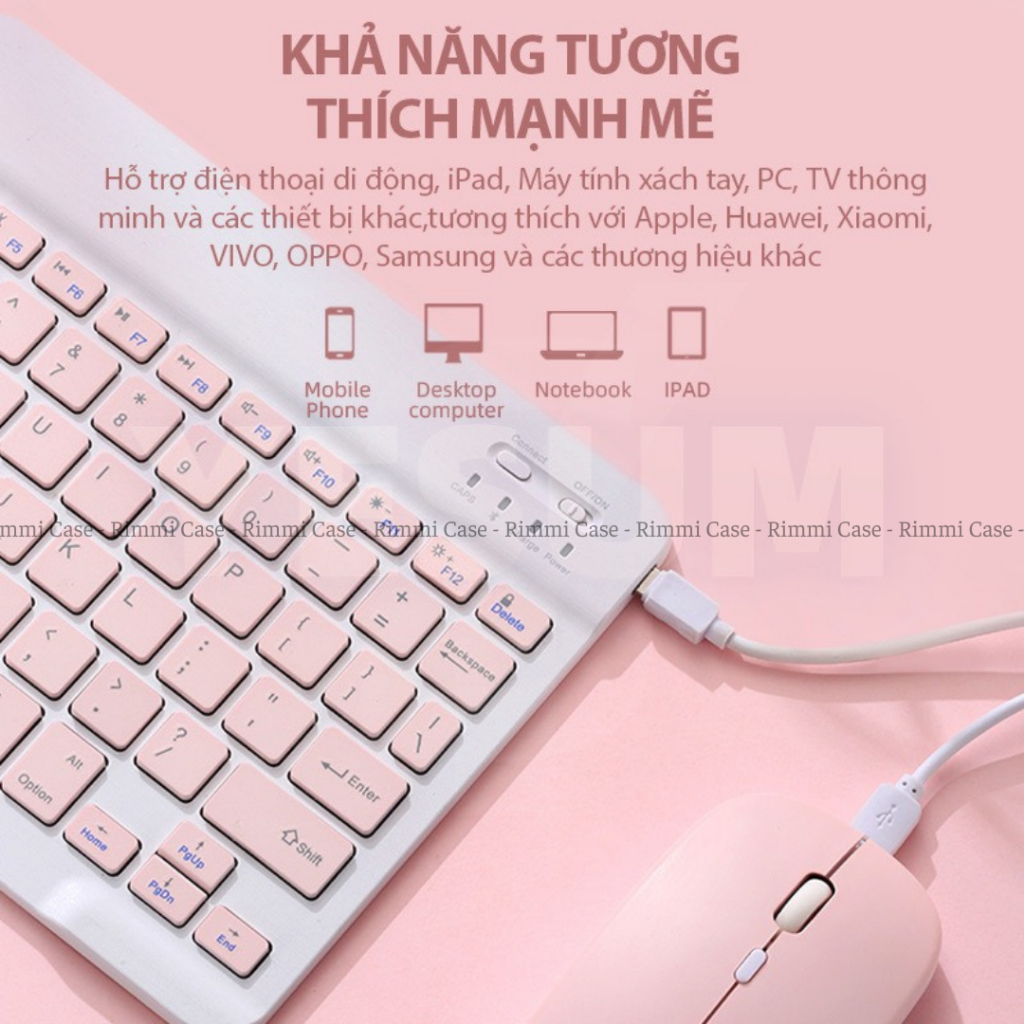Bộ Bàn phím và Chuột không dây Bluetooth 10 inch siêu mỏng, nhẹ phù hợp cho điện thoại, Laptop,Pc, Máy tính bảng | BigBuy360 - bigbuy360.vn