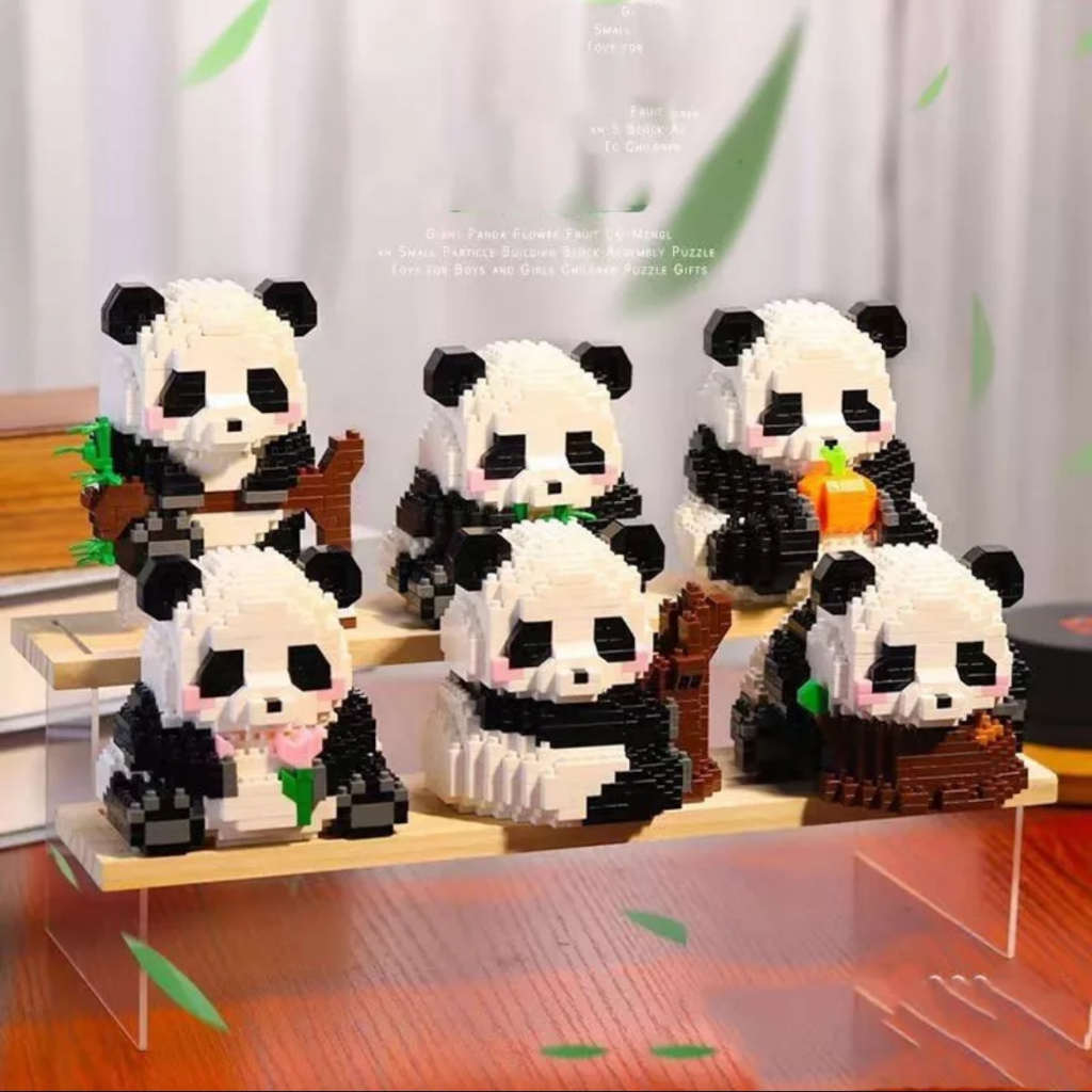 Đồ chơi lắp ráp mô hình gấu trúc Panda HuaHua siêu đáng yêu, mảnh trơn dễ lắp ghép
