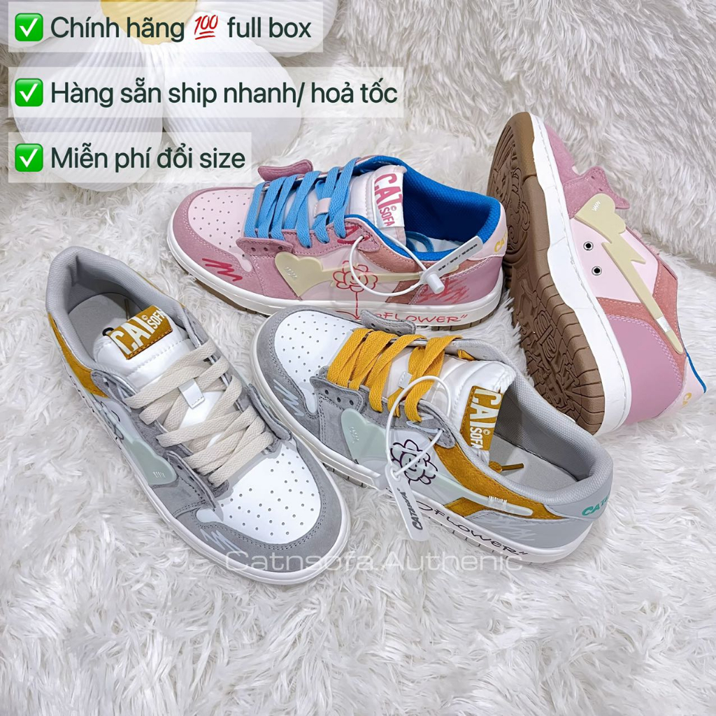 Giày thể thao Cat&Sofa hàng có sẵn - full box phụ kiện - FLOWER - AC254 sneaker unisex