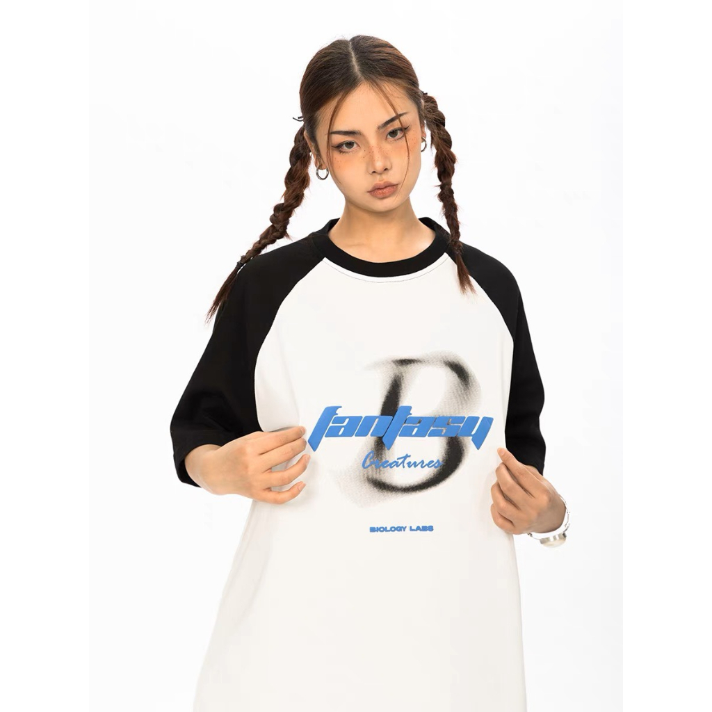 Áo thun phối màu FanTasy form rộng unisex tay lỡ chất vải cotton _top.unisex_hình thật